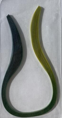 QUILLING - Bandes de Papier VELLUM BLEU/VERT/JAUNE 3mm (x50u)