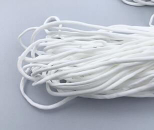 Elastique Rond 5mm Spécial Masque - BLANC 5 mètres