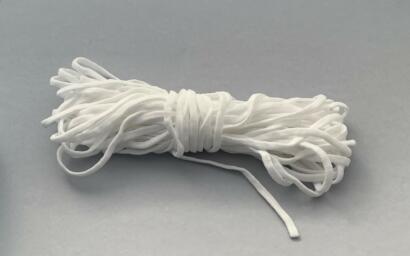 Elastique Rond 4mm Spécial Masque - BLANC 5 mètres