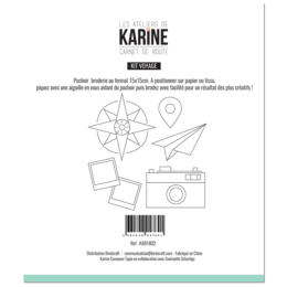 Pochoir Broderie - CARNET DE ROUTE - Kit Voyage - Les Ateliers de Karine