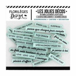 Embellissement en Acrylique: MOTS DOUX CELADON - Florilèges Design