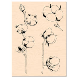 Tampons Bois - FLEURS DE COTON -Les Ateliers de Karine