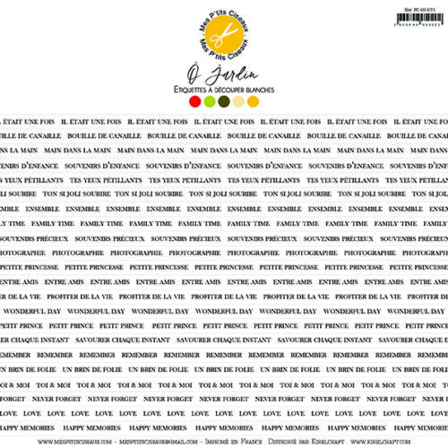 Mes P'tits Ciseaux - O JARDIN Etiquettes Blanches 