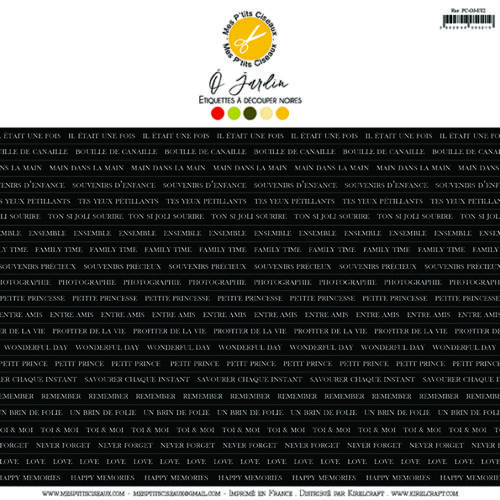 Mes P'tits Ciseaux - O JARDIN Etiquettes Noires