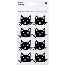 Stickers HALLOWEEN - Chat Noir en Paillette
