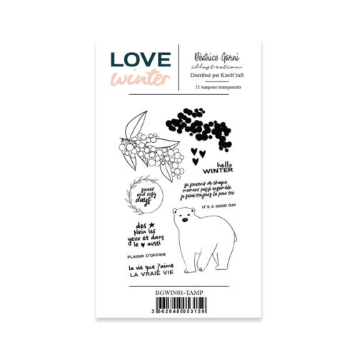 Tampon Clear - LOVE WINTER - OURS N°1 - Béatrice Garni