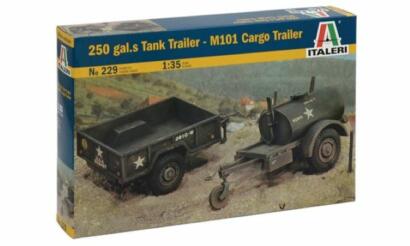 Maquette 1/35 Italeri  - 250 GAL.S TANK TRAILER M101 CARGO TRAILER  ref 229