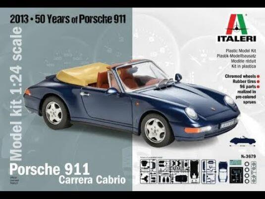 Maquette voiture en plastique à monter maquette échelle 1/24 ème Italeri Maquette  Porsche 911 Carrera cabrio Ref 3679 - Vos loisirs 88
