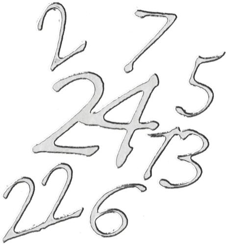 Calendrier de l'Avent - Stickers Chiffres Argent 