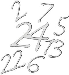 Calendrier de l'Avent - Stickers Chiffres Argent 