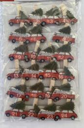 Calendrier de l'Avent - PINCE A LINGE Numéro Calendrier Avent Petites Voitures 