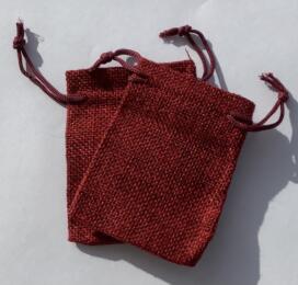 Calendrier Avent -  Mini Sachets TOILE DE JUTE ROUGE (6.5x9cm) (24u)