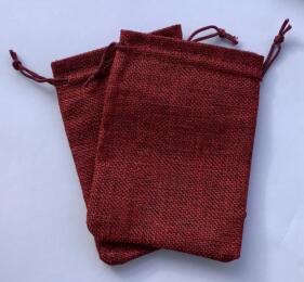 Calendrier Avent -  Sachets TOILE DE JUTE ROUGE (9.5x13.5cm) (12u)