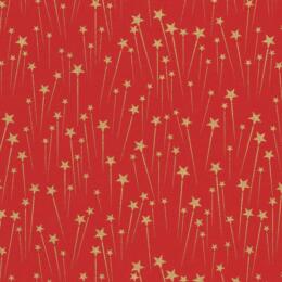 Papier Fantaisie Cartonnage 100% Coton - SUPERNOVA ROUGE/OR