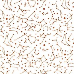 Papier Fantaisie Cartonnage 100% Coton - PLANETARIUM Ivoire/Cuivre