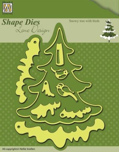 Dies Découpe Nellies Choice - Matrice de découpe NOEL - SAPIN Snowy Tree With Birds