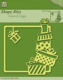 Dies Découpe Nellies Choice - Matrice de découpe NOEL - CADRE CADEAUX Gift Frame