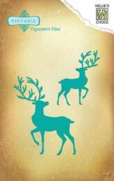 Dies Découpe Nellies Choice - Matrice de découpe NOEL - RENNES (x2) Reindeer