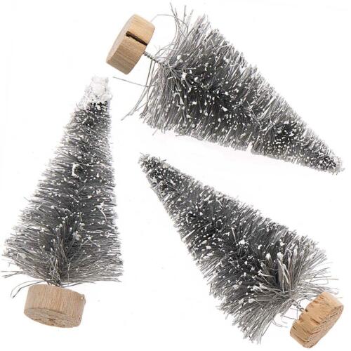 Décoration de Noël 3D : SAPIN GRIS avec NEIGE (x3) 