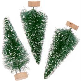 Décoration de Noël 3D : SAPIN VERT avec NEIGE (x3)