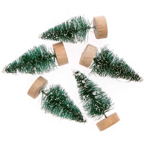 Décoration de Noël 3D : MINI SAPIN VERT avec NEIGE (x5)