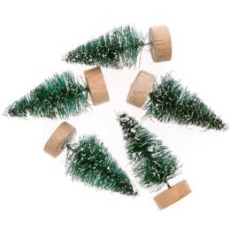 Décoration de Noël 3D : MINI SAPIN VERT avec NEIGE (x5)