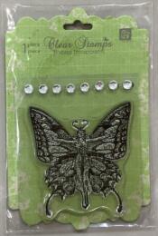Tampon Clear - Cadre SHABBY PAPILLON - Prima Marketing