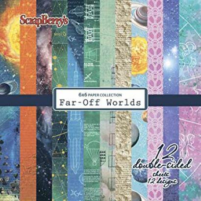 Paper Pad 15x15 - SCRAPBERRY'S - FAR OFF WORLDS Astre et Comos