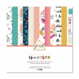 Paper Nova - LIFE IN COLOR Kit 6 papiers + Etiquettes à découper