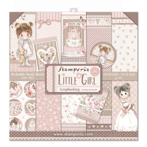 STAMPERIA - Collection LITTLE GIRL - Kit Assortiment 10 Papiers