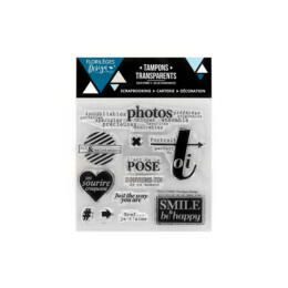 Tampon Clear Florilèges Design - SMILE & BE HAPPY 