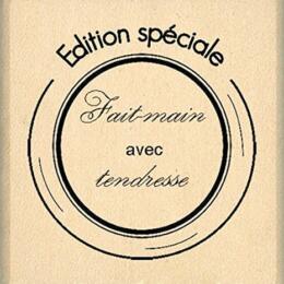 Tampon Bois : FAIT MAIN AVEC TENDRESSE - Florilèges Design