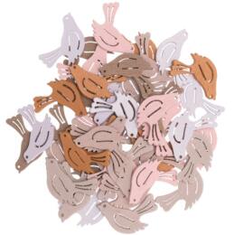 Déco de Pâques: CONFETTI OISEAUX en bois à coller