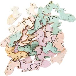 Déco de Pâques: CONFETTI AGNEAUX en bois à coller