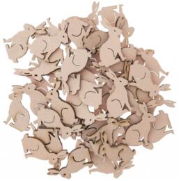 Déco de Pâques: CONFETTI PETIT LAPIN en bois à coller