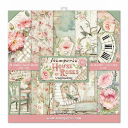 STAMPERIA - Collection HOUSE OF ROSES - Kit Assortiment 10 Papiers