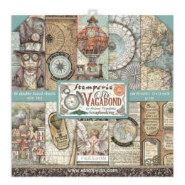 STAMPERIA - Collection SIR VAGABOND - Kit Assortiment 10 Papiers