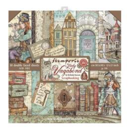 STAMPERIA - Collection LADY VAGABOND - Kit Assortiment 10 Papiers