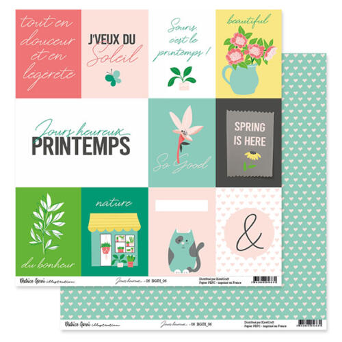 Béatrice Garni - JOURS HEUREUX N°6 - Papier Scrap 30x30