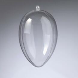 COURONNE DE PAQUES : Oeuf 6cm Plastique Transparent ( 2 parties )