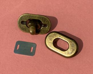 Fermoir Sac  - TOURNIQUET  Bronze 37x22mm