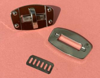 Fermoir Sac  - TOURNIQUET  Argent 47x28mm