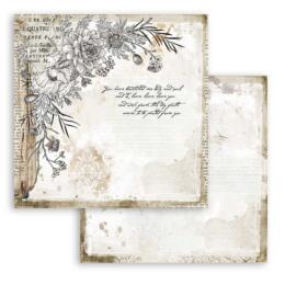 STAMPERIA - Collection ROMANTIC JOURNAL - n° 781 Corner With Flower  papier 30x30