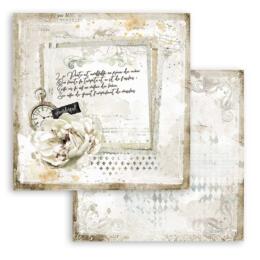 STAMPERIA - Collection ROMANTIC JOURNAL - n° 783 Letter And Clock papier 30x30