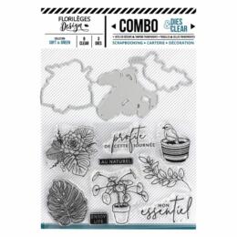 Tampon Clear + Dies - Combo SOFT & GREEN - Florilèges Design