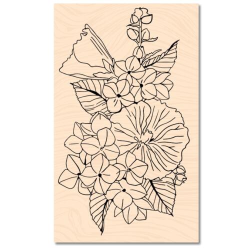 Tampon Bois- A CONTRE COURANT FLEURS D'ETE - Ateliers de Karine