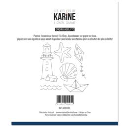 Pochoir Broderie - A CONTRE COURANT - COQUILLAGES, ETC - Les Ateliers de Karine