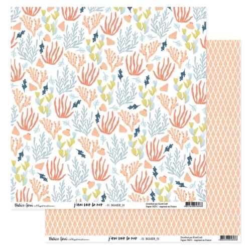 Béatrice Garni - J'IRAI VOIR LA MER N°1 - Papier Scrap 30x30