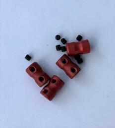 S601/R - Bagues Arrêt Double 2.1mm Rouge ( x4 )