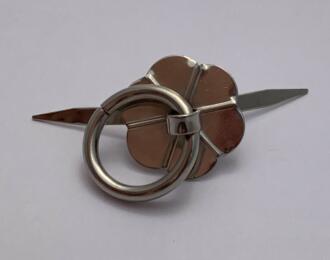 Bouton Cartonnage - Anneau Bélière FLEUR ARGENT 30mm